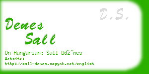 denes sall business card